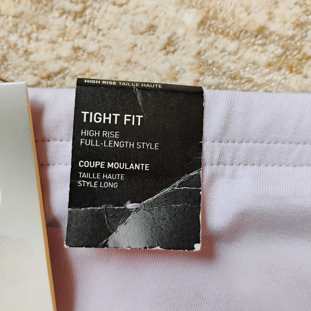 NWT XL Adidas 3 Stripes HW Legging Tight Fit Lavender Active Gym Workout Pants - Picture 5 of 7